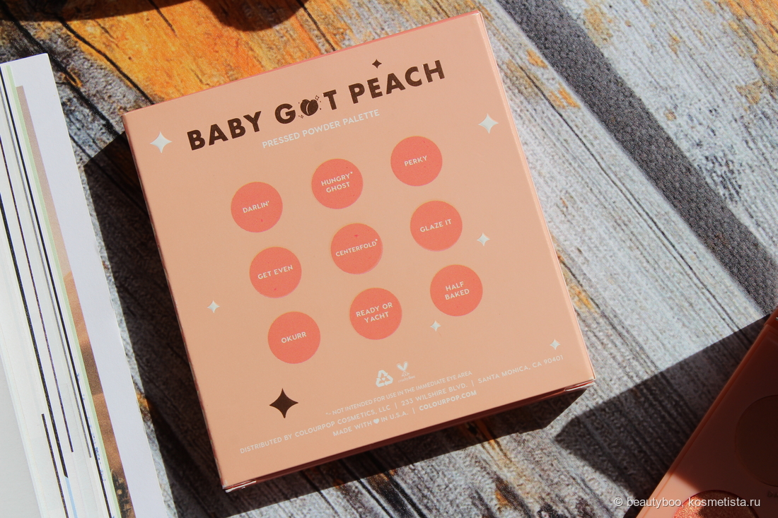 Colourpop Baby Got Peach Pressed Powder Palette.