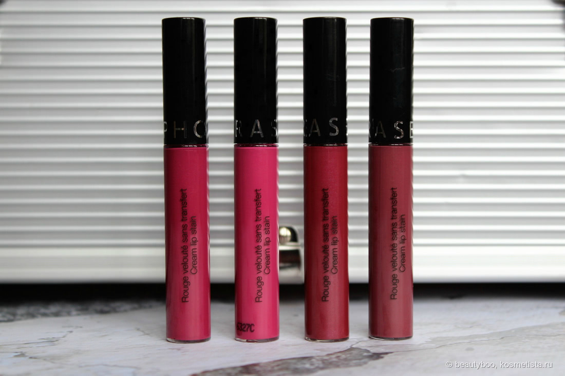 Sephora Cream Lip Stain в оттенках (слева направо): 16, 38, 14,04. Дневное освещение