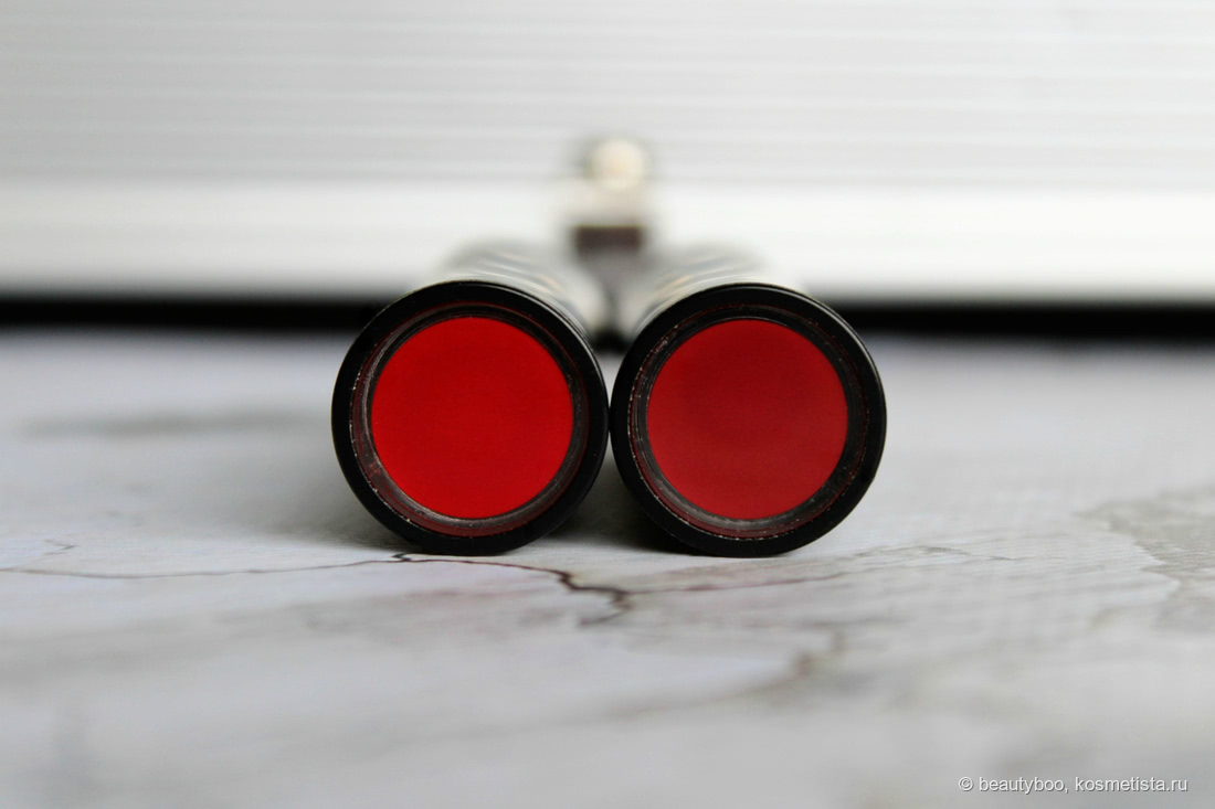 Sephora Rouge Cream в оттенках (слева направо): 04,03. Дневное освещение