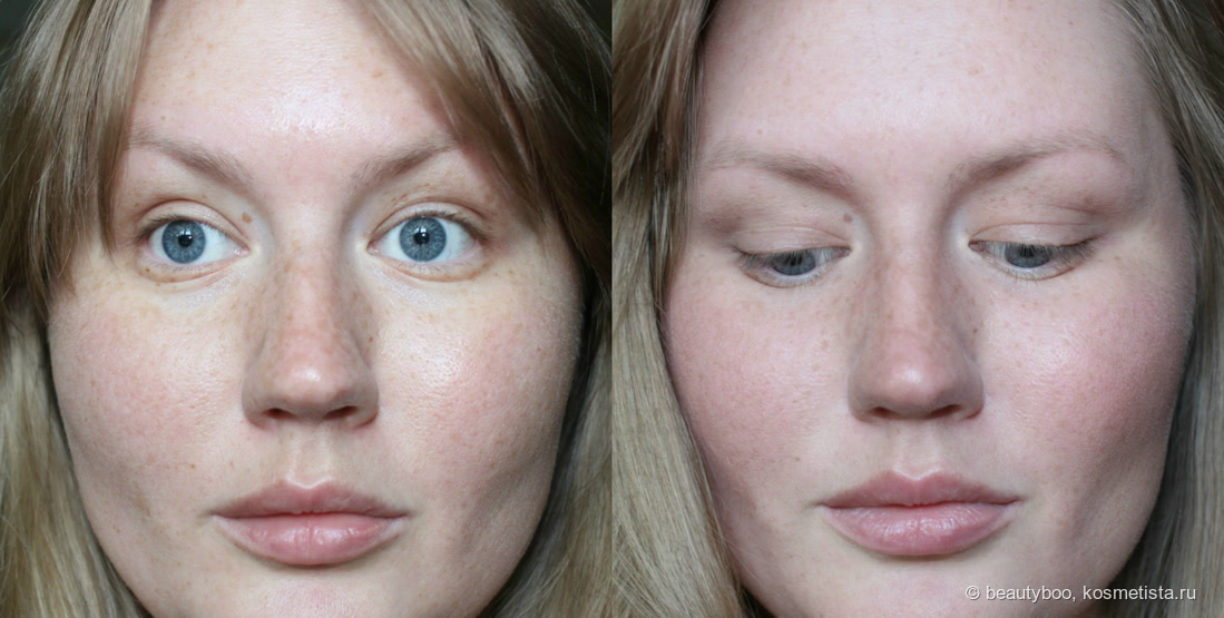 Слева - голая кожа, справа - после коррекции. Дневное освещение.