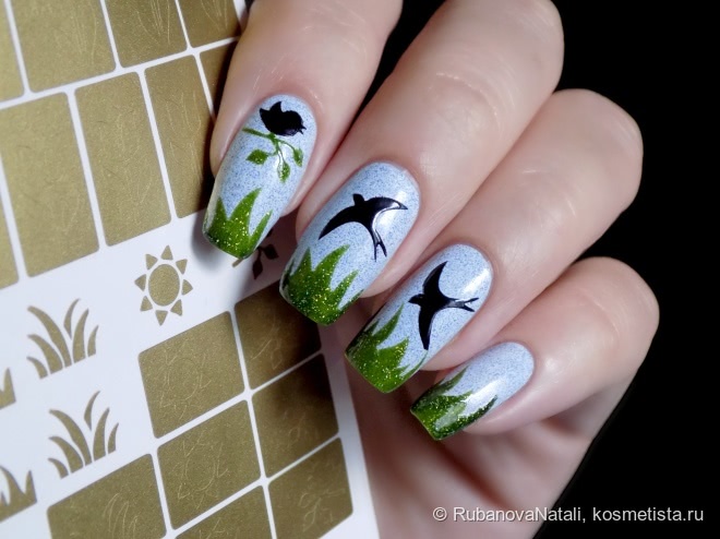 Украшение ногтей при помощи трафаретов Prima Nails