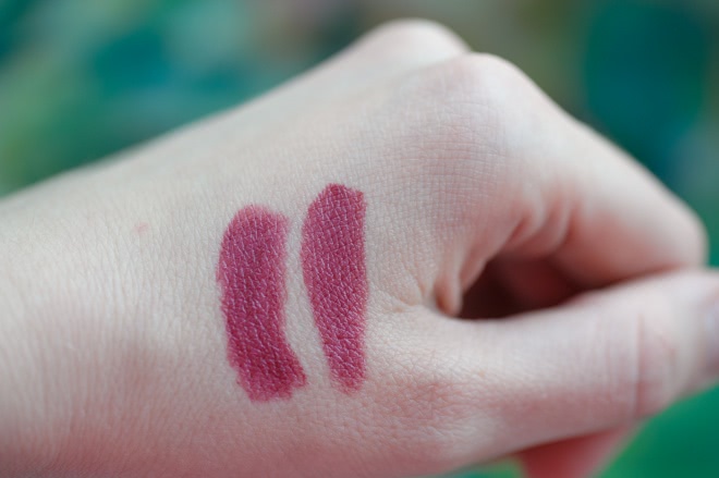 Clinique chubby stick intense moisturizing lip colour balm 08 grandest grape и помощник Летуаль Lingerie contour levres fidele 107 prune dentelle