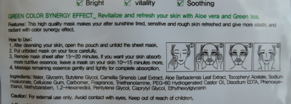 Deoproce Color Synergy Effect Sheet Mask: Green, Purple, Red