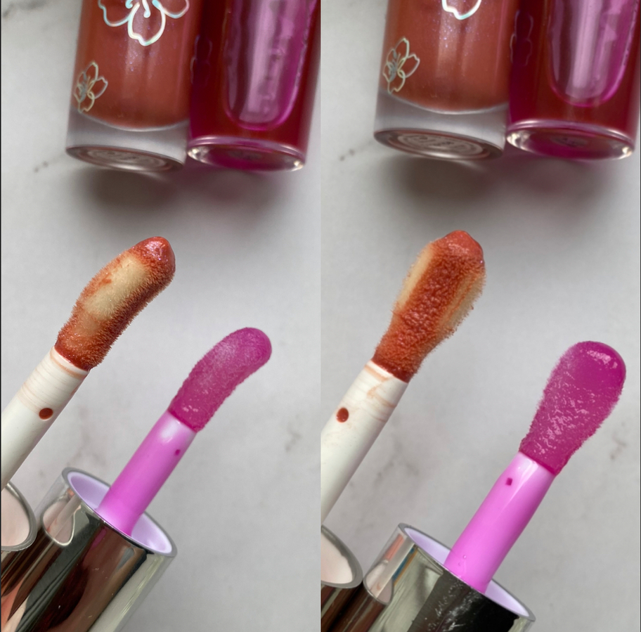 слева - масло Clarins, справа - гель масло Beauty Assistant