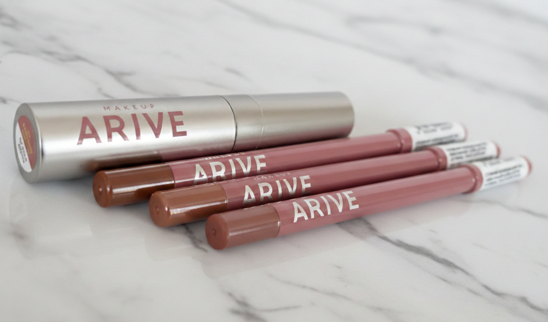 Arive Makeup Атласная помада Iconic Kiss Lipstick и Карандаш для губ Long Lasting Lip Pencil.