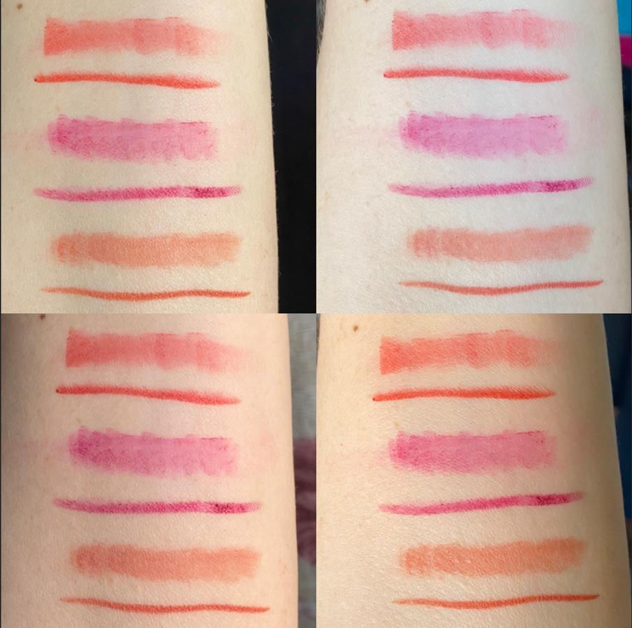 Arive Makeup Карандаши для губ Long Lasting Lip Pencil оттенки 05, 07 и 08. Свотчи