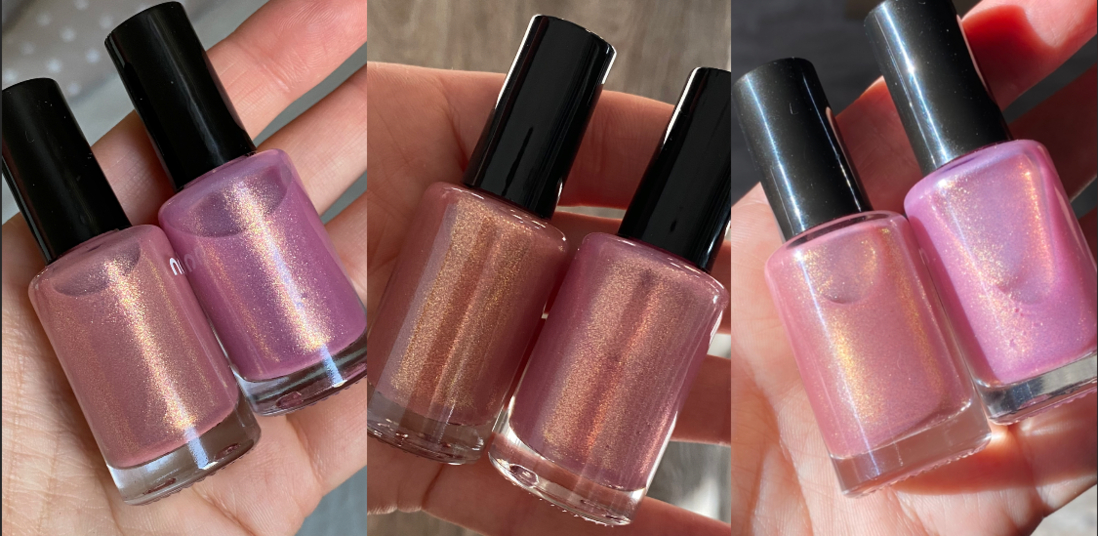 Лаки для ногтей от Nabyo в оттенках "Утренняя глория" и "Далёкий мираж"