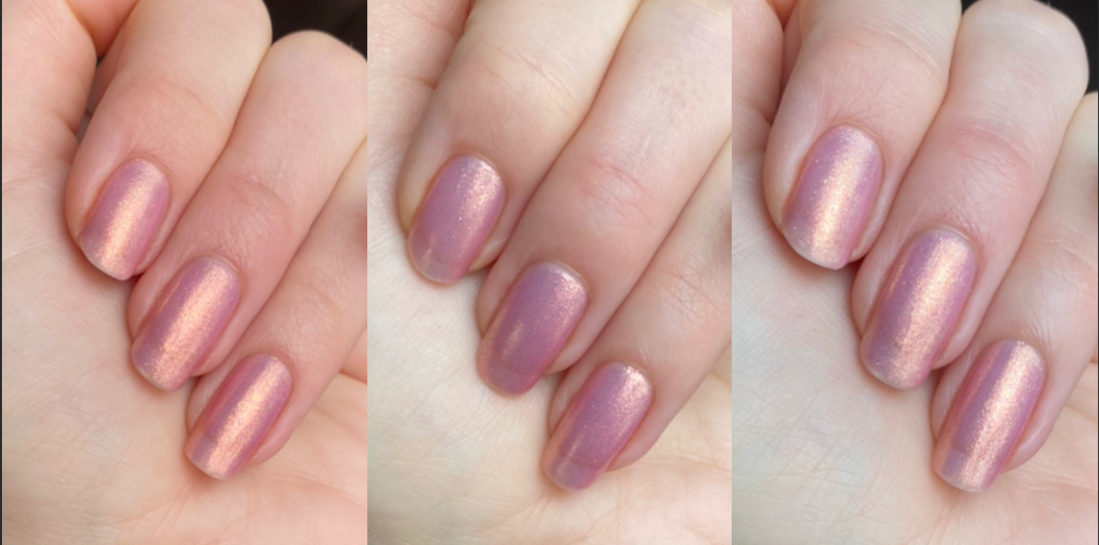 Лаки для ногтей от Nabyo в оттенках "Утренняя глория" свотчи