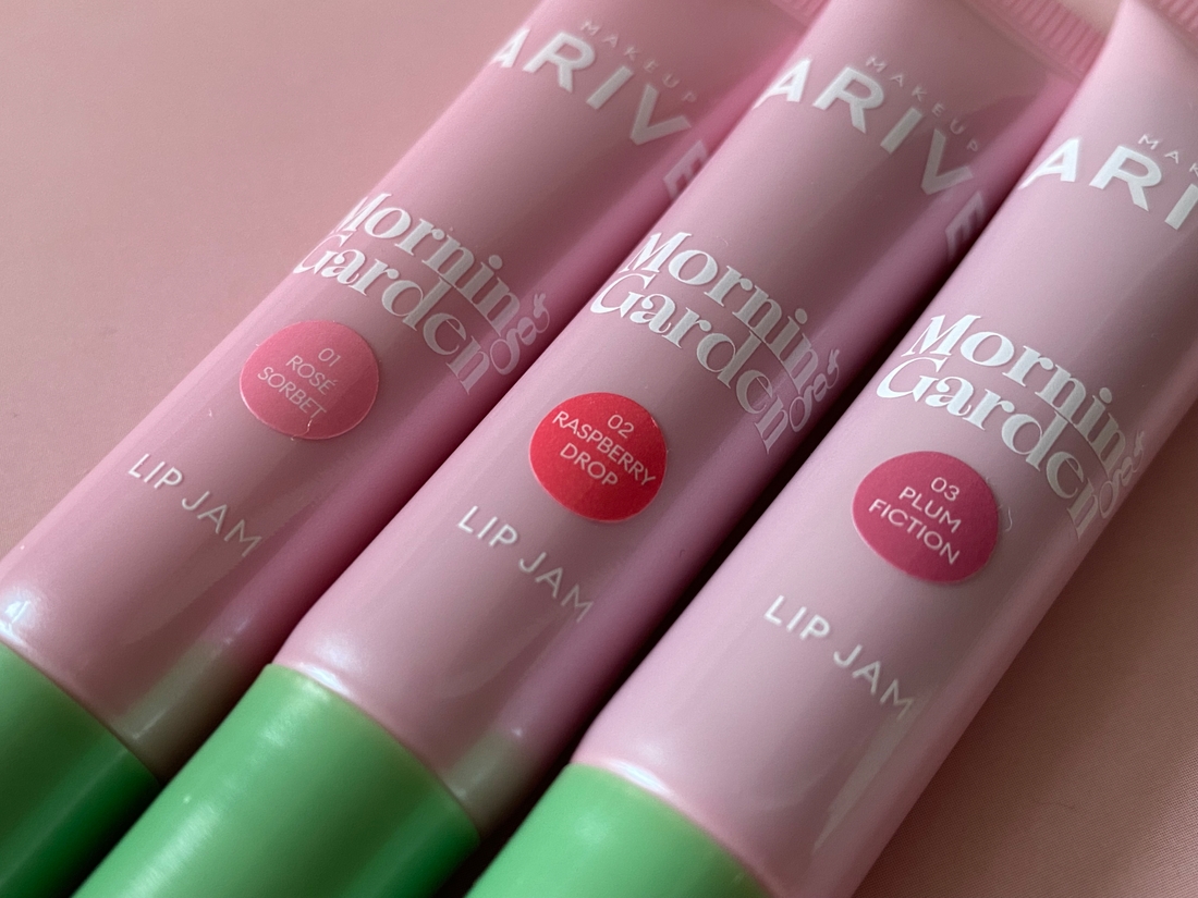 Arive Makeup Garden Lip Jam: 01 Rose Sorbet, 02 Raspberry Drop и 03 Plum Fiction