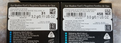 Тени Inglot Freedom System AMC Eye Shadow Shine Square 31 & Double Sparkle Square 458