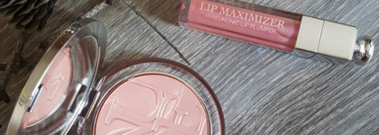 Часть весенней коллекции Dior Lolli’Glow: блеск для губ Dior Addict Lip Maximizer в оттенке 010 и хайлайтер Diorskin Nude Luminizer Lolli’Glow в оттенке 07