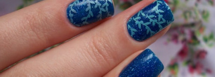 Лаки для стемпинга Konad: Wine Red и Hepburn Blue + 6 вариантов дизайна