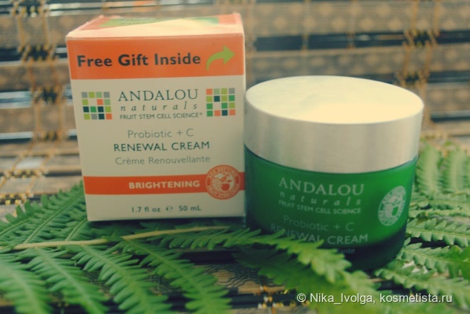 Крем для лица Andalou Naturals: Renewal Cream, Probiotic + Vitamin C, Brightning