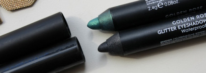 Тени-карандаши Golden Rose Eyeshadow Crayon: оттенки 10 и Glitter 55 - отличник и двоечник