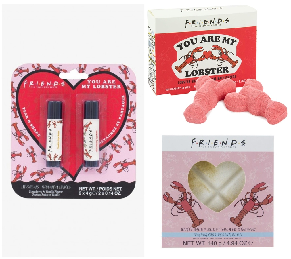 Paladone Beauty Friends You Are My Lobster Lip Balms Tear & Share Gift Set, You Are My Lobster Bath Fizzers, Lemongrass Shower Steamer