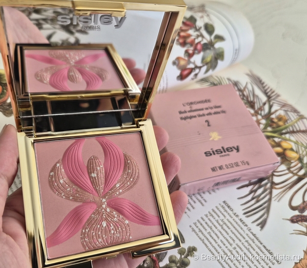 Sisley L'orchidee rose №2 highlighter blush with white lily (Розовая орхидея тон №2) - лучшие сияющие румяна