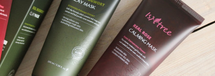 Две маски от Isntree: Real Mugwort Clay mask и Real Rose Calming mask