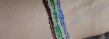 Цветные туши Limoni: коричневая, синяя и зеленая