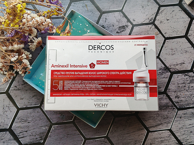Моё мнение об ампулах против выпадения волос Vichy Dercos Aminexil Intensive 5 Women