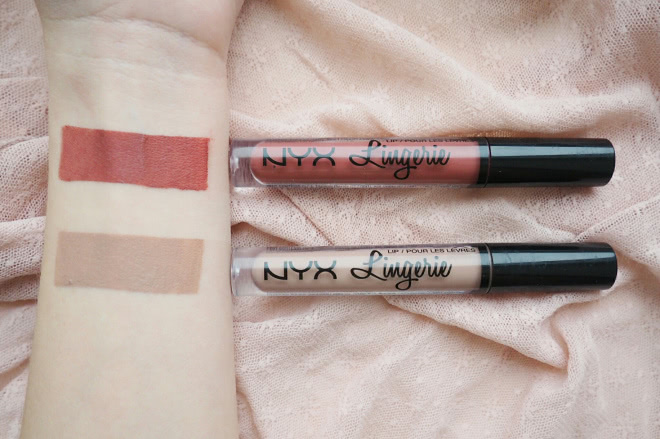 Жидкая губная помада nyx lip lingerie в оттенках corset (09) и exotic (12)