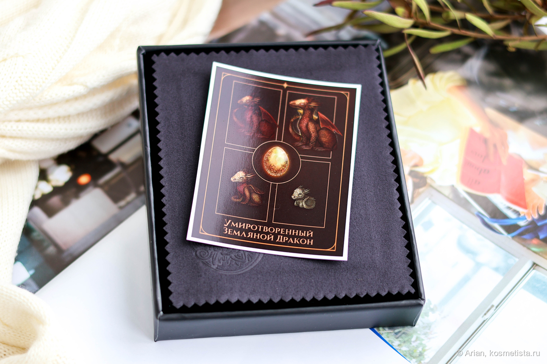 Наклейка с этапами роста дракона и тряпочка для протирания пыли с футляра