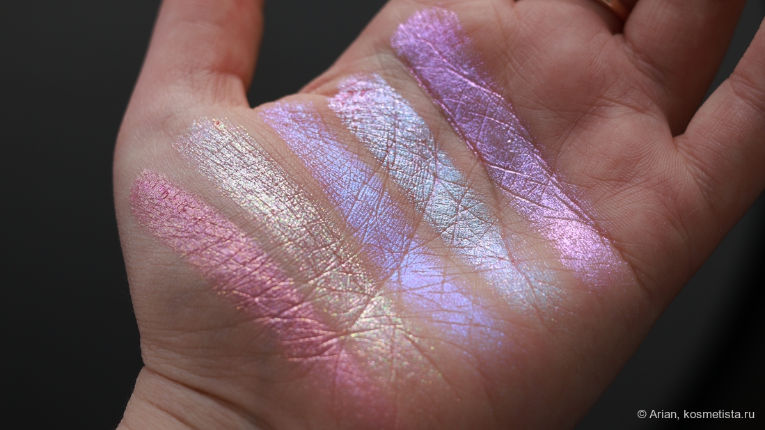 Свотчи оттенков палетки (слева направо): Royal Queen - Divine - Abundance - Soft - Create