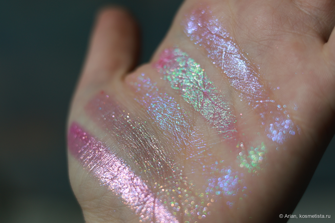 Свотчи оттенков палетки (слева направо): Royal Queen - Divine - Abundance - Soft - Create