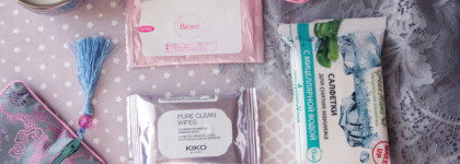 Салфетки для снятия макияжа: Biore, Kiko Pure Clean Wipes Mini, Green Mama с мицеллярной водой