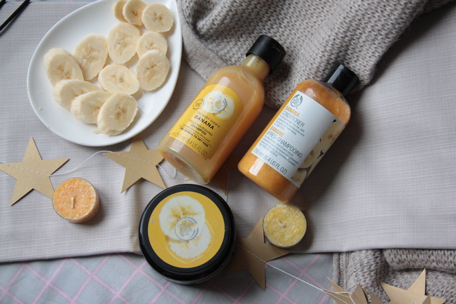 Линия для волос "Банан" The Body Shop: шампунь, кондиционер и питательная маска