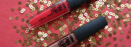 Нюд и коралл. Блеск для губ LuxVisage Pin-Up Ultra Matt в оттенках 9 и 12