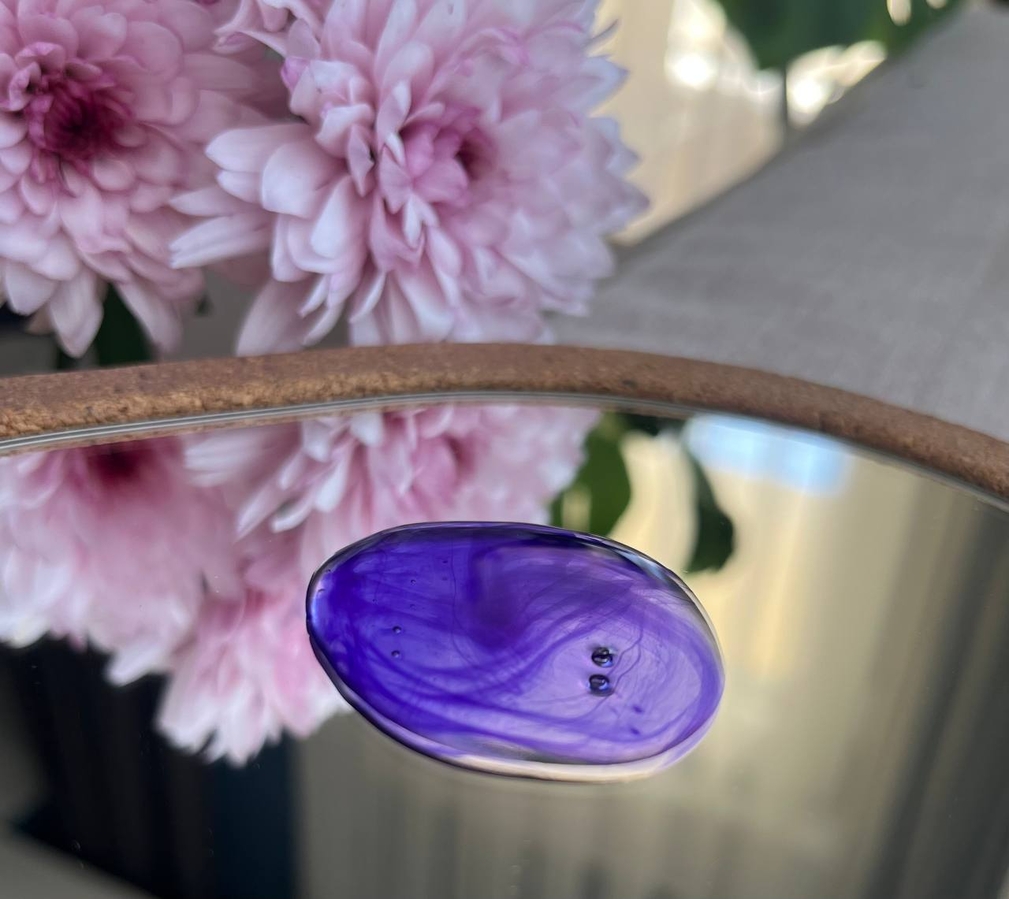 Консистенция гелевая, быстро растекается, присутствуют перламутровые частички