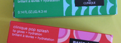 Увлажняющие блески для губ Marimekko for Clinique Pop Splash lip gloss + hydration, оттенки 02 caramel pop и 12 rosewater pop
