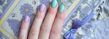 Весна на ногтях в виде нежной сирени и мяты