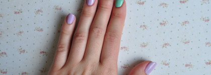 Весна на ногтях в виде нежной сирени и мяты