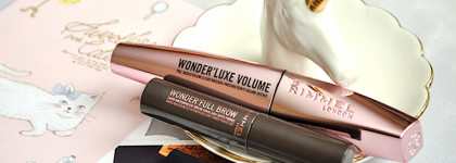 Тушь для ресниц Rimmel Wonder'Luxe Volume Mascara и Тушь для бровей Rimmel Wonder'full Brow 24hr Waterproof Brow Mascara With Fibres 003 Dark
