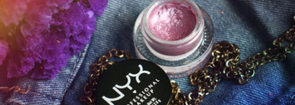 Голографический макияж с подводкой Holographic Halo Cream Eyeliner от Nyx в оттенке Cotton Candy 03