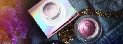 Голографический макияж с подводкой Holographic Halo Cream Eyeliner от Nyx в оттенке Cotton Candy 03