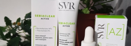 Аптека на помощь жирной коже: крем-уход SVR Sebiaclear Active и сыворотка SVR [AZ] Sebiaclear Ampulle Flash