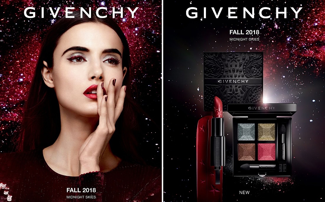 Винно-Космическая Осенняя коллекция макияжа Givenchy Midnight Skies Makeup Collection Fall 2018