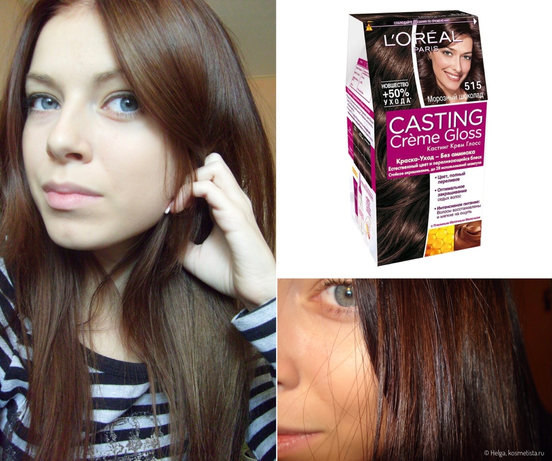 2012 год. Краска для волос L'Oréal Casting Creme Gloss 515 Морозный шоколад