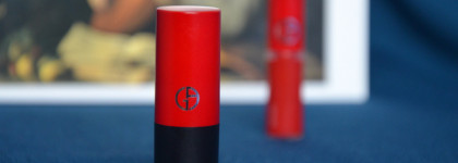 Красный бархат на губах с оттенком 404 от Giorgio Armani. 2 помады, 2 финиша