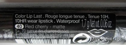 Шах и мат! Матовая помада Sephora Color Lip Last в оттенке 40 Red cherry