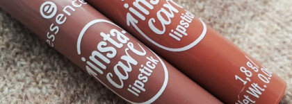 Лучшая бюджетная увлажняющая помада от Essence insta-care в оттенках 01 Sandy Sunrise и 02 Daily Maybe