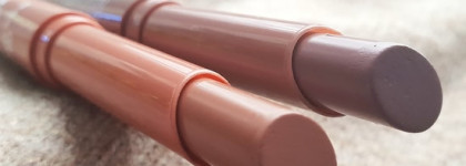 Лучшая бюджетная увлажняющая помада от Essence insta-care в оттенках 01 Sandy Sunrise и 02 Daily Maybe