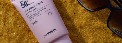 Крем солнцезащитный розовый с каламином The Saem Eco Earth Power Pink Sun Cream spf 50 ра ++++