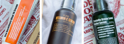 3 продукта от Purito - сыворотки с гиалуронкой и витамином С и витаминный крем для лица