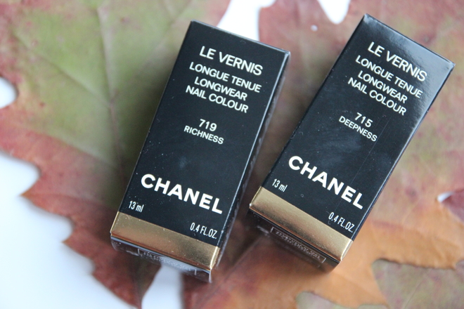 Лаки из коллекции Les ornements de Chanel в оттенках 715 Deepness и 719 Richness