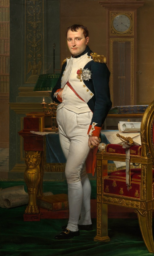 Наполеон Бонапарт в рабочем кабинете в Тюильри. Художник Жак-Луи Давид.