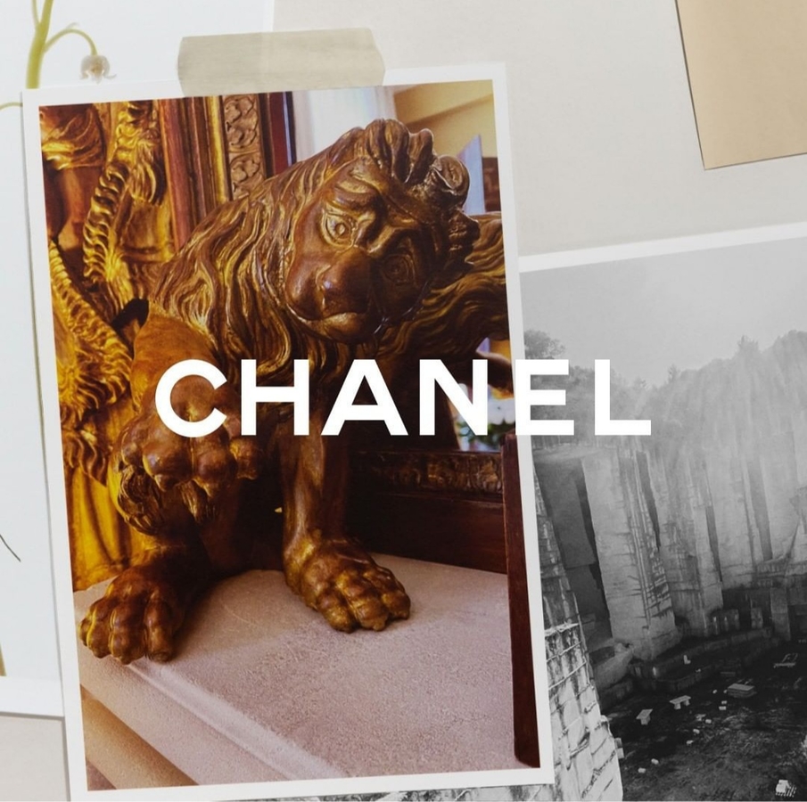 "Визитка" показа Chanel Cruise 2021/22. Скриншот из соц. сетей бренда. На фото показан Лев из квартиры Коко Шанель на rue Cambon 31.
