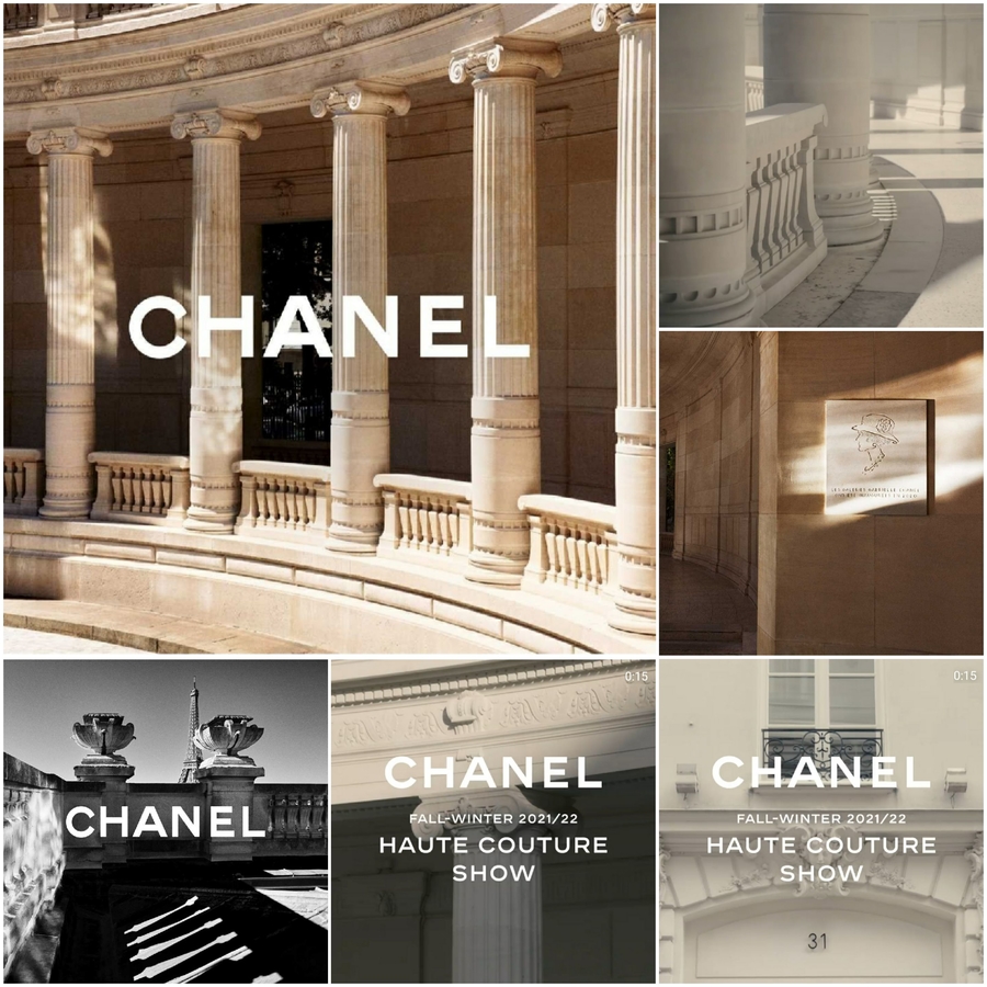 Коллаж из скринов, сделаных из видео-визитки в соц.сетях дома Chanel.